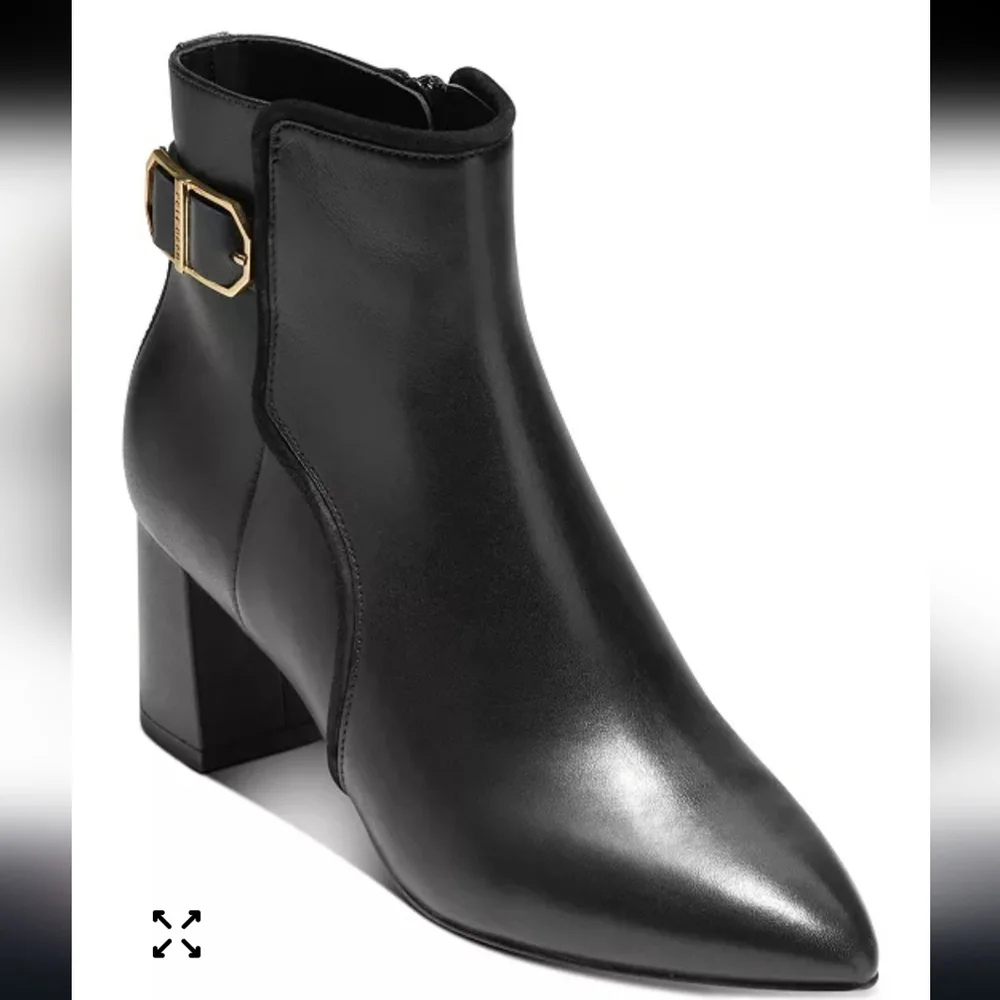 COLE HAAN Black Leather Ankle Dressy Booties Size 10